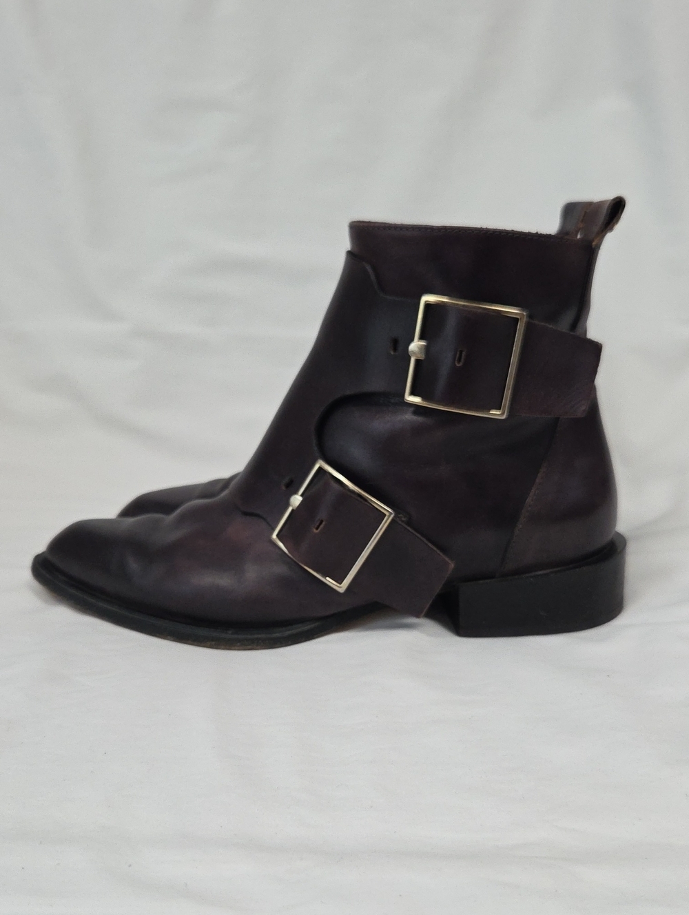 Capezzani Brown Leather Buckle Boots Made in Italy 38